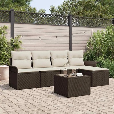 Gartensofa-set mit Kissen mit Speicher Poly-Rattan gartenmöbel Möbelset vidaXL