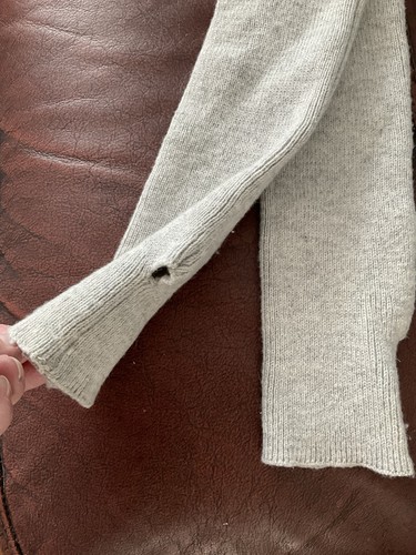 Long Length Fingerless Gloves. Light Grey - Picture 2 of 2