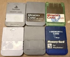 Lot of 6 Playstation memory cards - OEM  Third Party - Tested