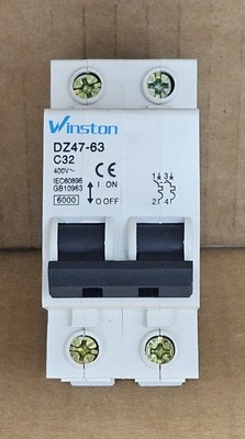 Winston DZ47-63 C32 Mini Circuit Breaker 32A, 2 Pole, 400V