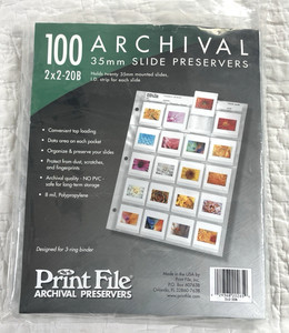 x92 Pages 35MM Slide Preserver 2x2-20B Print File Archival Storage System 3 Ring
