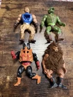 Lot Of 4 MOTU Masters of the Universe Action Figures, Vintage 1980s Toys