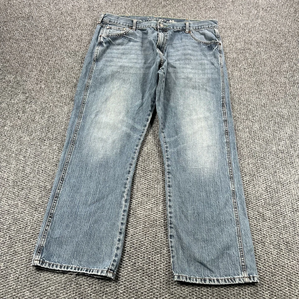 Wrangler Jeans Para Hombres 40x32 Azul Retro Calce Ajustado Recto Bota de Vaquero Denim Occidental Foto 2 de 4