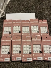 Kiss GoldFinger Press On Toenails GTW01 White 10 Pack ** Open Boxes No Glue
