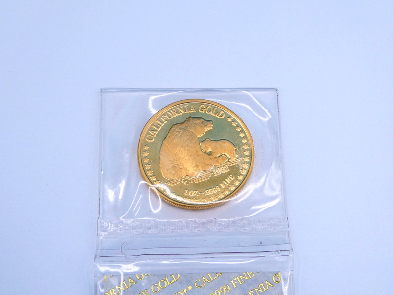 Rare'' 1992 1 Troy Oz .9999 Gold Round State Seal Of California Eureka Sealed