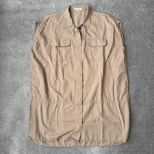 Madewell Shirt Dress Womens XL Khaki Tan Sleeveless Button Front Casual Safari