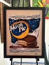 Fine Art Print, Moon Pie 11 X 14” High Quality Matte Finish, Framed