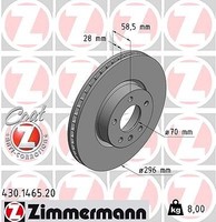 2X Zimmermann Bremsscheibe Vorderachse U.A. FüR Opel, Vauxhall