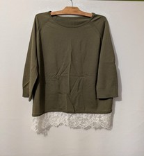 Pull fin vert kaki dentelle polyester nylon T42 (2512043)