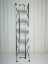 Vintage DVD/Game Storage Tower Wire Stand Rack Gunmetal Gray Holds 45 DVDS