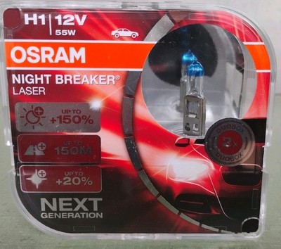 Osram H1 Night Breaker Laser Next Generation Pair Headlights Damaged Box