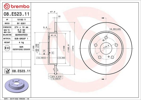 Bremsscheibe Hinterachse FüR Toyota Suzuki Corolla Kombi SchräGheck Stufenheck-image