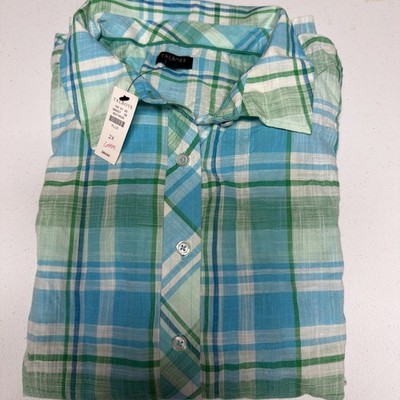 Talbots Plus Multicolor Gingham Plaid Long Sleeve Button-Up Shirt SIze 2X C55