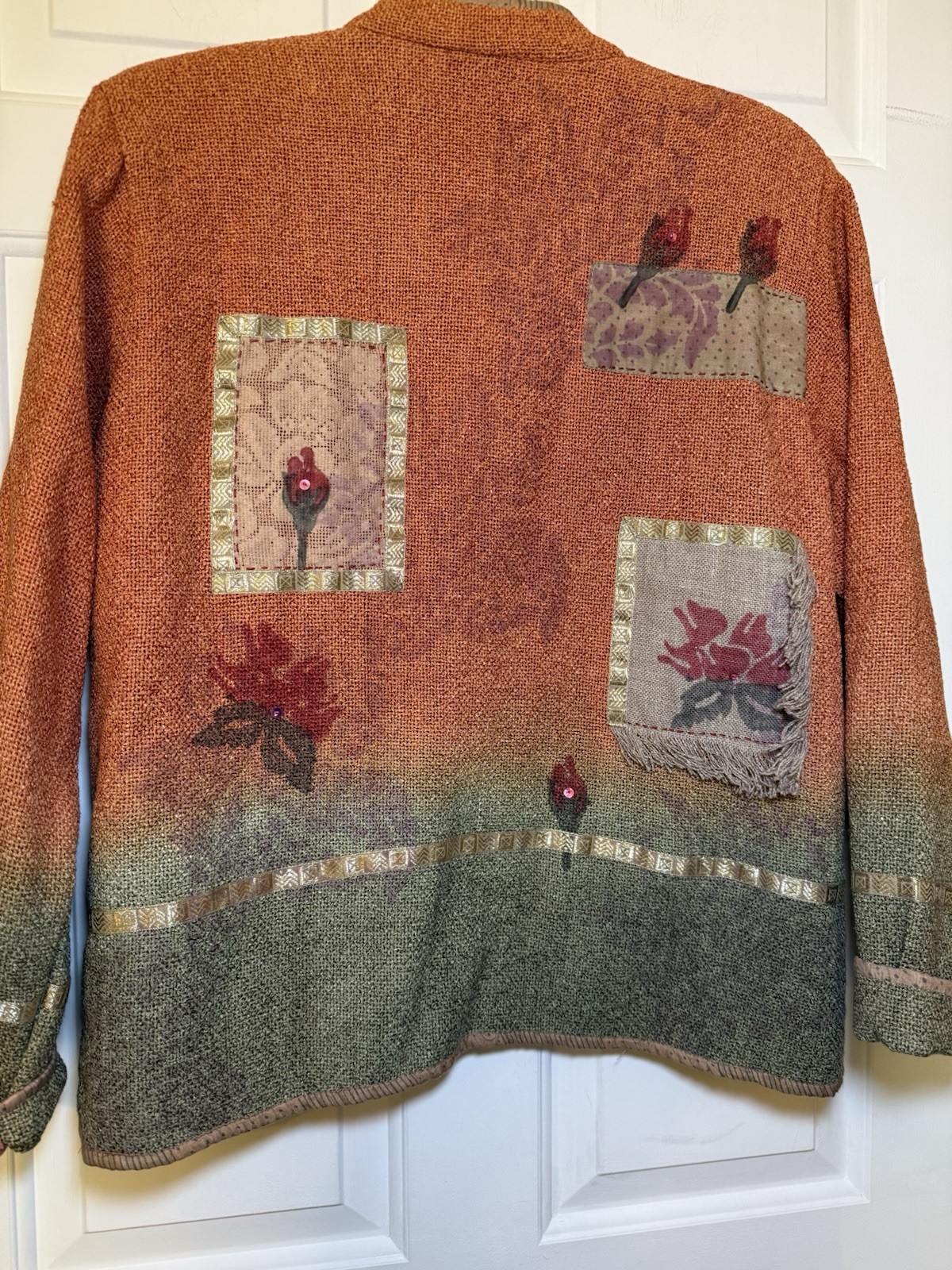 Flashback Orange & Tan Floral Patchwork Vintage J… - image 8