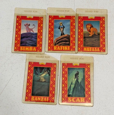 1994 THE LION KING SERIES 1 POP UP INSERT 5 CARD SET P1-P5 DISNEY CARTOON MOVIE