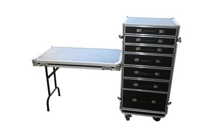Toolcase 7 Schubladen mit Rollen -Mobiler Arbeitsplatz Flightcase Werkzeugkoffer