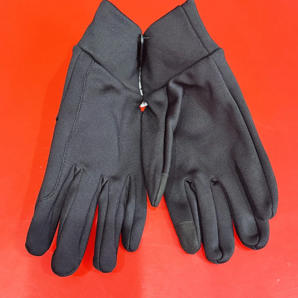 "Guantes CALVIN KLEIN Tech con logotipo de dedo tejidos negros puños con bandas talla pequeña 9,2"" de largo" Foto 4 de 4