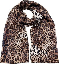 Womens Leopard Print Shawl Scarf - Lightweight Wrap Scarves Shawl Cheetah