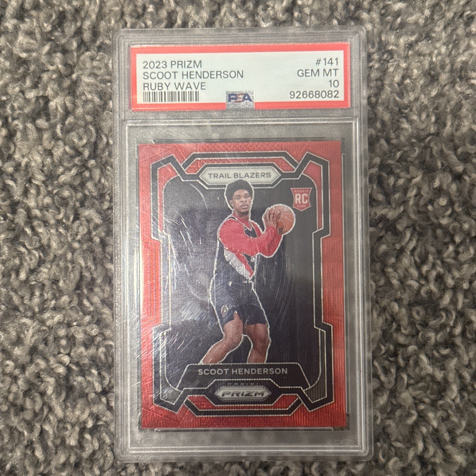 2023-24 Panini Prizm - Scoot Henderson #141 Ruby Wave Prizm (RC)