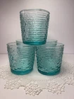 Vintage Anchor Hocking Soreno Aquamarine Rocks / Small Drink Glasses Set Of 6