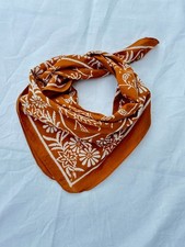 Brunt Orange print bandanas Bohemian Style Cotton Neck Scarf Cotton Bandana