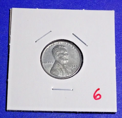 1943-P STEEL LINCOLN CENTS "F" FINE OR BETTER (RUST FREE) THIS STEEL BUY- #6