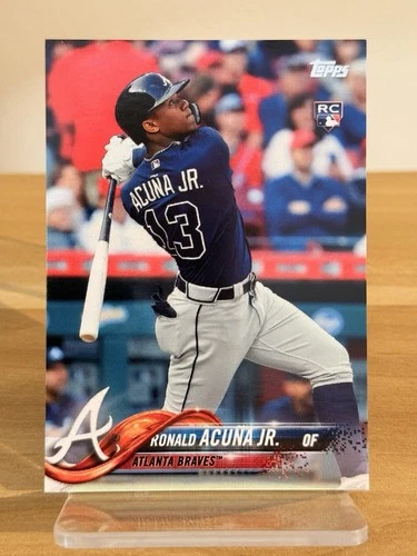 2018 Topps Series 2 RONALD ACUNA JR #698 RC Rookie Bat Down SSP Image Variation