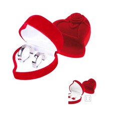 Herz Rose Etui 2 Ringe Ringschachtel Schmuckbox Schmuckdose  Trauringe  Hochzeit