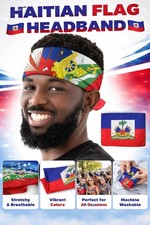 3-Pack Haitian Flag Bandana Scarf Head Wrap Cotton Blue Red Unisex Patriotic