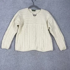 Blaney Woollen Mills Womens Merino Wool Chunky Knit Sweater Size M Fisherman