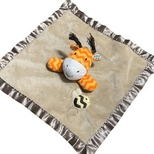 Circo Giraffe Bee Baby Lovey Brown Plush Satin Orange Chevron Security Blanket