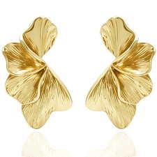 Andtry Gold Earrings for Women, Chunky Plated Universally,