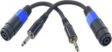 1/4 to Speakon Adapter,1/4" Ts Male to Speakon Adapter Patch Speaker Cable,6In 2