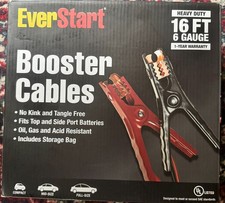 New Everstart Heavy Duty 16ft 6 Gauge Booster Jumper Cables