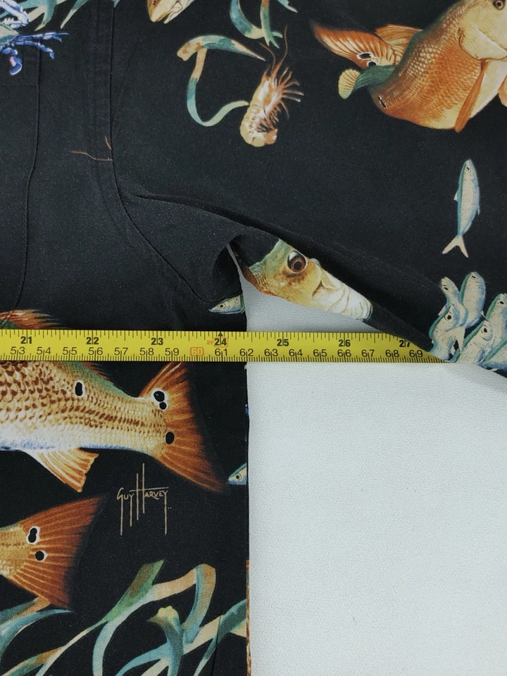 Рубашка с коротким рукавом мужская BOY HARVEY Aftco BlueWater размер XL черная с тропическими рыбками - Изображение 4 из 4