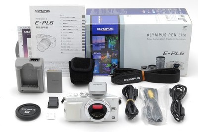 [MINT w/Box] Olympus PEN Lite E-PL6 White Mirrorless Camera Body Only From JAPAN