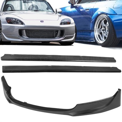 [SASA] 2x Combo for 04-09 Honda S2000 AP2 TR Front Bumper Lip + DF Side Skirts