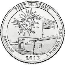 2013 P Fort McHenry Park Quarter. ATB Series Uncirculated From US Mint roll.