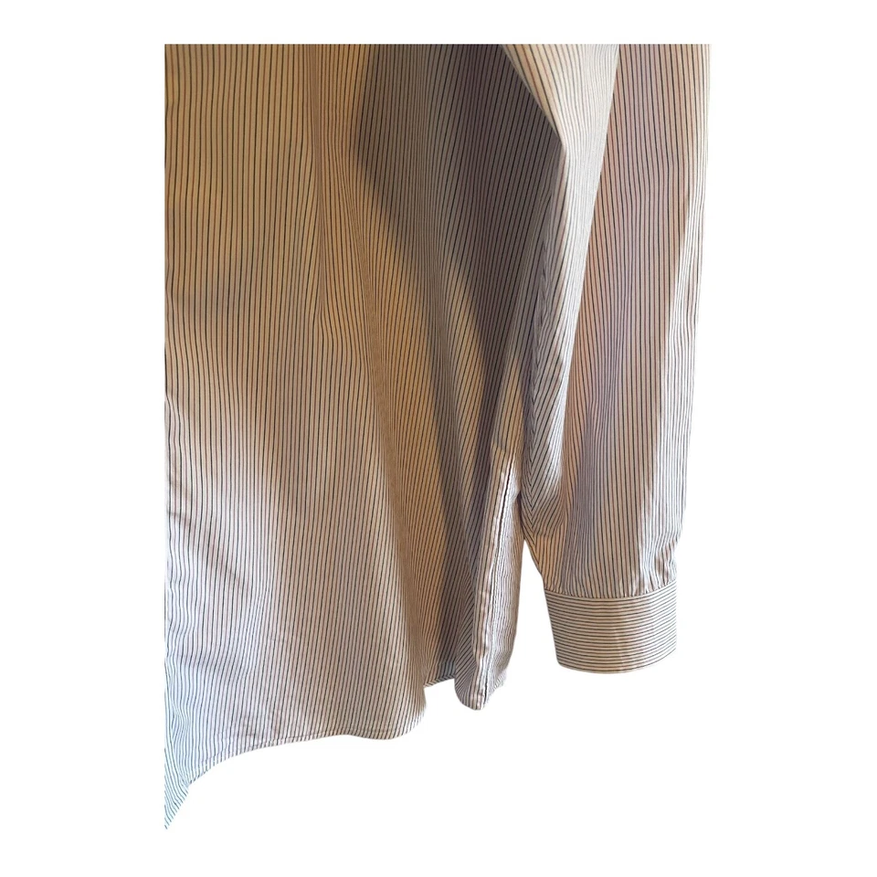 Paul Fredrick Dress Shirt Size 17.5 37 Pinstripes Finest Long Staple Cotton - Image 3 of 4