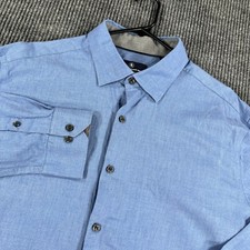 Hart Schaffner Marx Shirt Mens XL Extra Large Blue Long Sleeve Button Up Casual