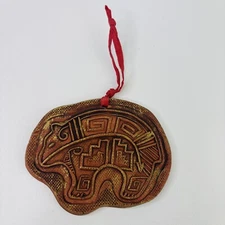 Kenarov Clay Art Bear Ornament Sante Fe, New Mexico Brown