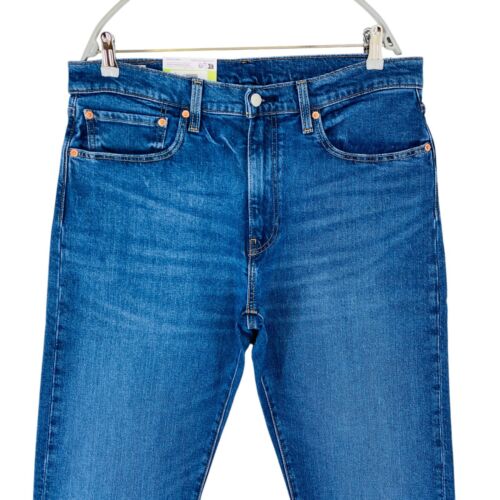 Levi's Premium 502 Men's Blue Stretch Regular Tapered Fit Jeans W36 L32 - Picture 3 of 13