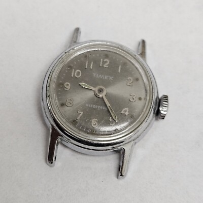 Vintage Timex Women s Mechanical Wind Up Watch Gray Dial Works 