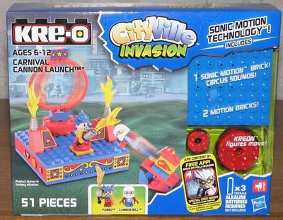 Hasbro KRE-O CityVille Invasion Carnival Cannon Launch Sound + Vibration NEU NEW