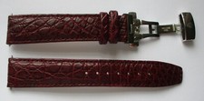 Genuine Real Crocodile Watch Strap Band - Burgandy 20mm - not leather look alike