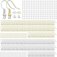 600x Jewelry Making Starter Kit Earring Findings Hooks Back Ear Wires Jump Rings