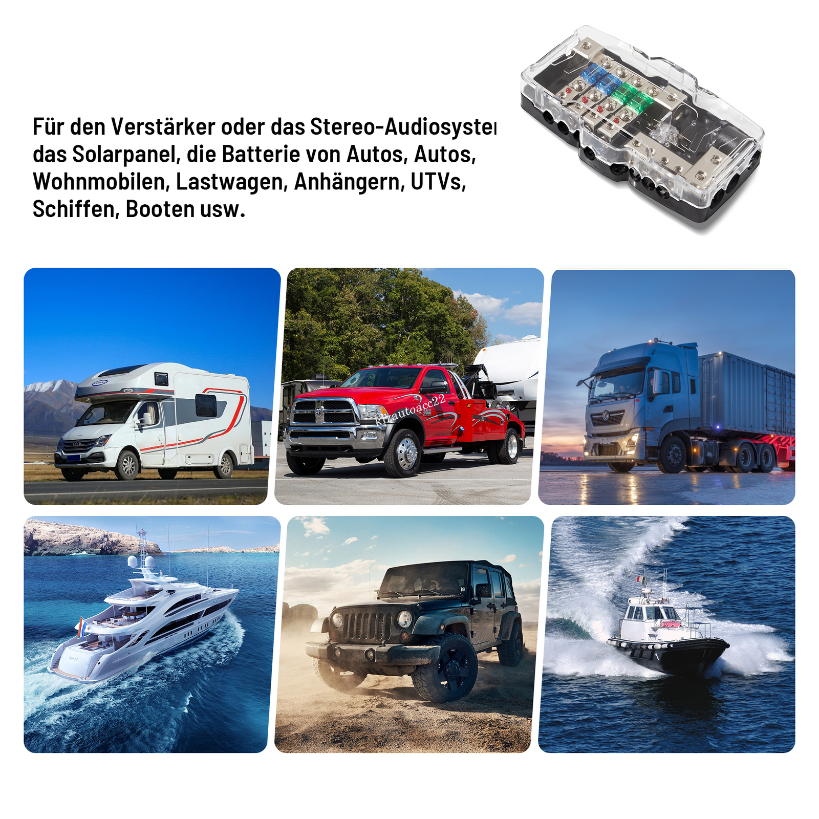 Produktbild von Schalter Panel Wellenshop Schalterrahmen Seiteneinbau-Rahmen Konsolenhalterung Für KFZ Schaltpanel 12V
