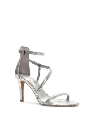 dark silver strappy heels