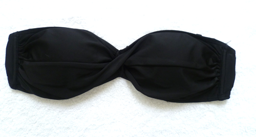 LADIES MATALAN SIZE 12 BLACK BANDEAU BIKINI TOP - MISSING HALTER NECK STRAP