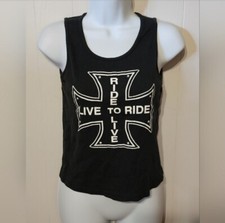 Live to Ride Ride to Live Tank Top Black Large Motorcycle QH A170